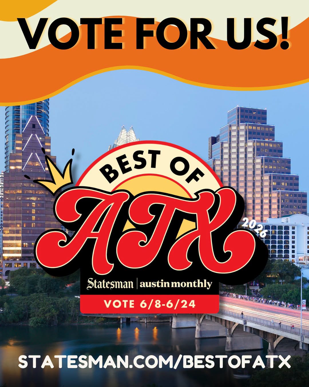 Official Best of ATX 2026 voting artwork shared during Greater Austin Allergy’s campaign